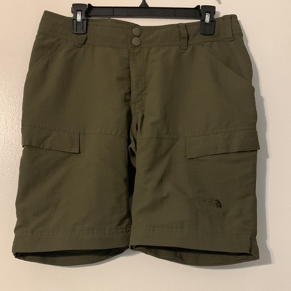 North Face- Army Green- 6 pocket cargo shorts